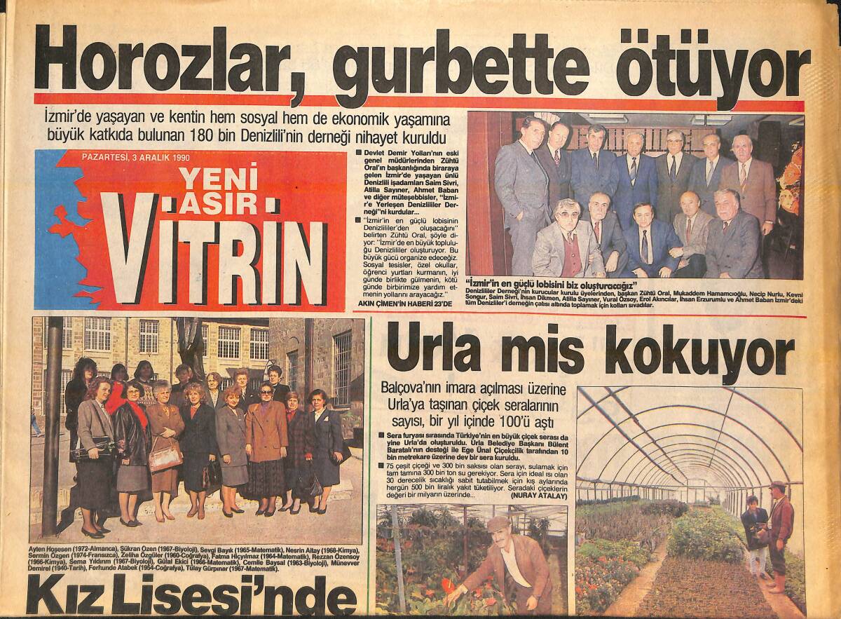 Yeni Asır Vitrin Gazetesi 3 Aralık 1990 - İskambil İthalini İzmir Durdurdu! - Boyner'i Her Zaman Destekleyen Üçlü! GZ136914 - 1