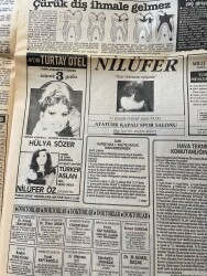 Yeni Asır Vitrin Gazetesi 1 Kasım 1990 - Nazilli'ye Hemşehri Torpili - Nilüfer, Hülya Sözer, Nilüfer Öz Afiş GZ136565 - 2