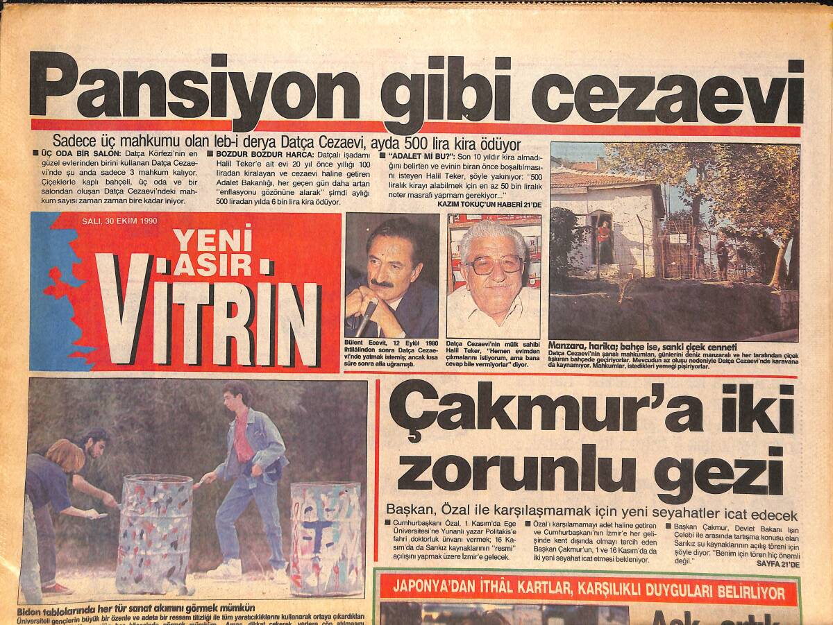 Yeni Asır Vitrin Gazetesi 30 Kasım 1990 - Fenerbahçe Ameliyat Masasında - Pansiyon Gibi Cezaevi GZ136564 - 1