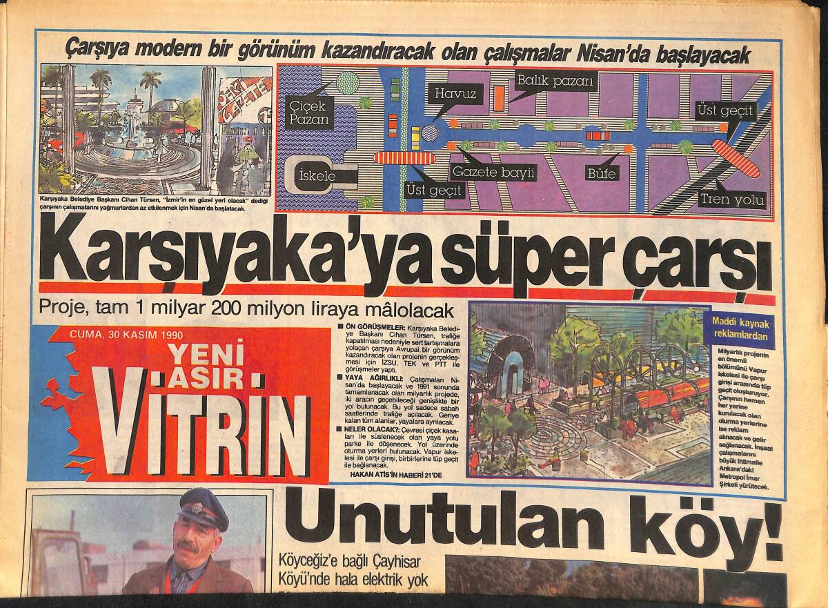 Yeni Asır Vitrin Gazetesi 30 Kasım 1990 - Yeni Döviz Kaynağı 'Taklit Mücevherat' - Vatandaş Kredi Peşinde Koşuyor! GZ136599 - 1