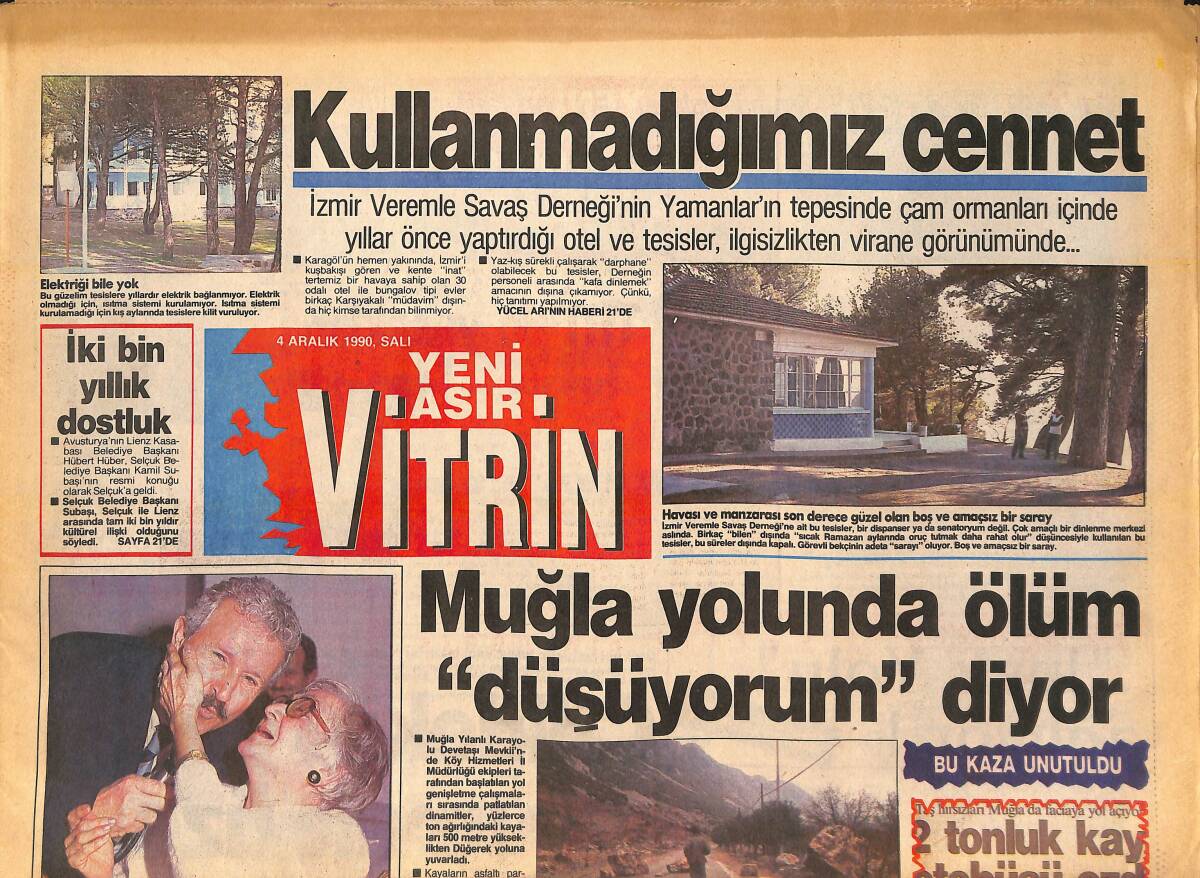 Yeni Asır Vitrin Gazetesi 4 Aralık 1990 - İzmir'e Kırmızı Alarm! - Beşiktaş'a Kurşun Geçmiyor! GZ136915 - 1
