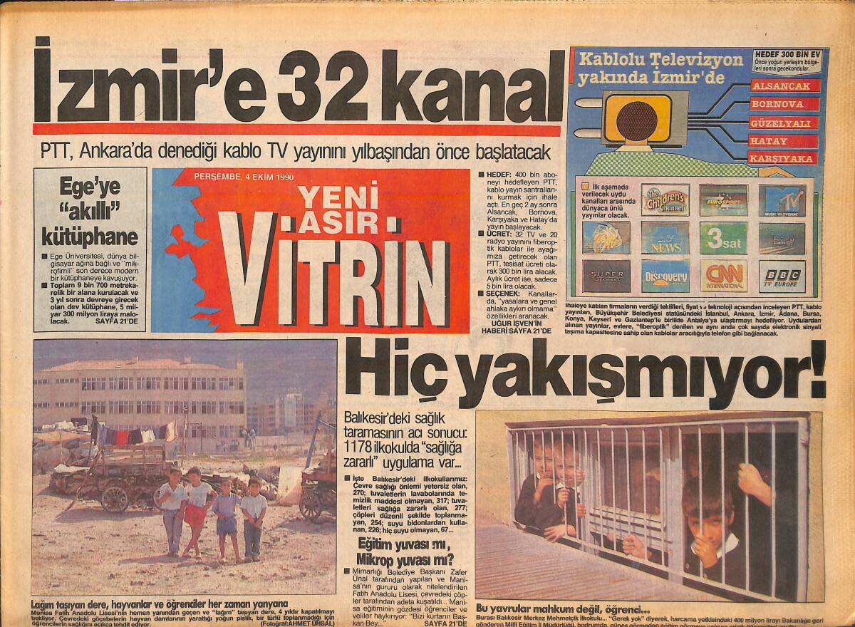 Yeni Asır Vitrin Gazetesi 4 Ekim 1990 - İngilizler'e De Briç Öğrettik! - Fatma Girik 12' Den Vurdu! GZ136908 - 1