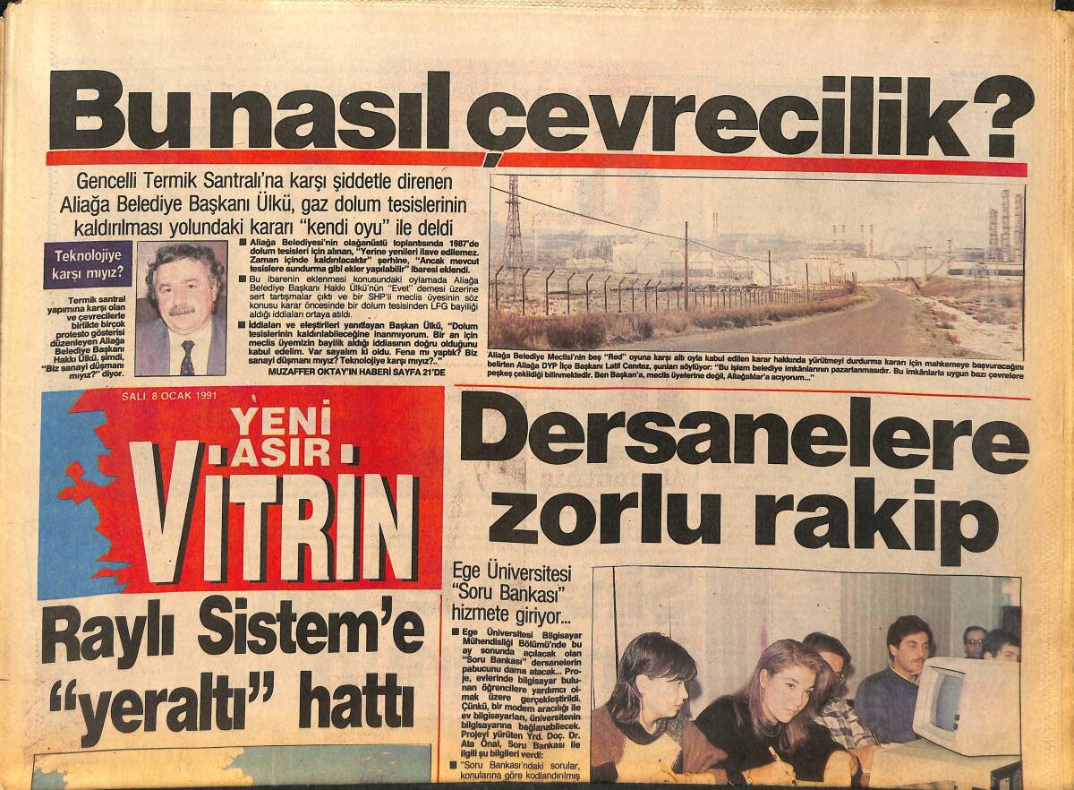 Yeni Asır Vitrin Gazetesi 8 Ocak 1991 - Rıdvan Muğla'da Hasret Giderdi - Şinasi Ertan Torununun İsim Babası Olmuş GZ153765 - 1