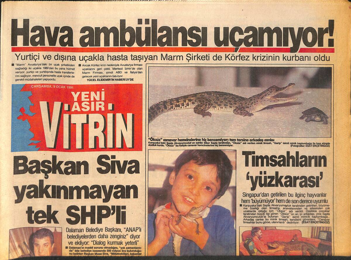 Yeni Asır Vitrin Gazetesi 9 Ocak 1991 - Galatasaray Ve Ajax, Egelilere Futbol Ziyafeti Çekti - Rıdvan'a Özel İlgi GZ153768 - 1