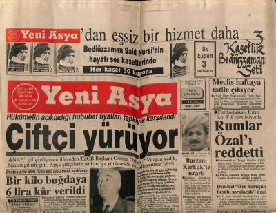 Yeni Asya Gazetesi 1 Haziran 1991 - Barzani Kerkükte Israrlı GZ61499 - 1