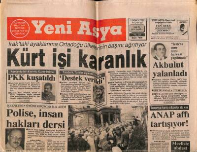Yeni Asya Gazetesi 1 Nisan 1991 - THY Grevi Bugün GZ56225 - 1