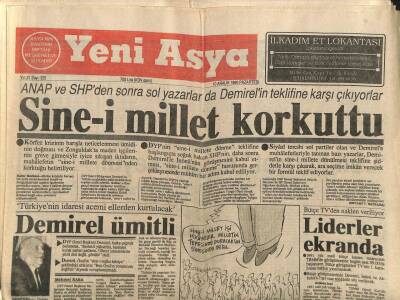 Yeni Asya Gazetesi 10 Aralık 1990 - Anap Ve SHPden Sonra Sol Yazarlar Demirelin Teklifine Karşı Çıkıyor GZ104239 - 1