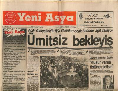 Yeni Asya Gazetesi 10 Şubat 1990 - Yeniçeltekte Ümitsiz Bekleyiş GZ104315 - 1