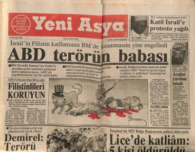 Yeni Asya Gazetesi 11 Ekim 1990 - ABD Terörün Babası GZ104263 - 1