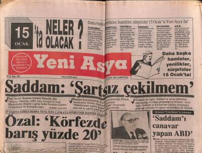Yeni Asya Gazetesi 12 Ocak 1991 - Doğum Günü Hediyesi GZ55591 - 1