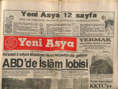 Yeni Asya Gazetesi 12 Şubat 1990 - ABDde İslam Lobisi GZ104314 - 1