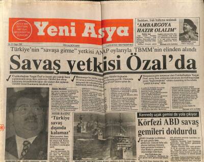 Yeni Asya Gazetesi 13 Ağustos 1990 - Savaş Yetkisi Özalda GZ104311 - 1
