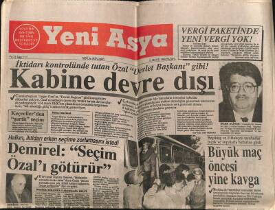 Yeni Asya Gazetesi 13 Mayıs 1990 - Büyük Maç Öncesi Yine Kavga GZ61491 - 2