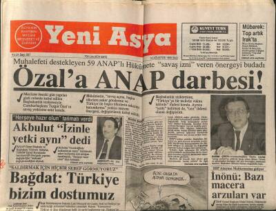 Yeni Asya Gazetesi 14 Ağustos 1990 - Özala ANAP Darbesi GZ104325 - 1