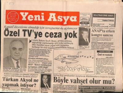 Yeni Asya Gazetesi 14 Ağustos 1992 - Hikmetyardan Kabile Roket Saldırısı 50 Ölü GZ85577 - 1
