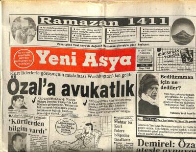 Yeni Asya Gazetesi 14 Mart 1991 - Iraktaki Muhalefet Grupları Anlaşamadı GZ87651 - 1