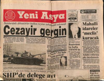 Yeni Asya Gazetesi 14 Ocak 1992 - Cezayir Gergin GZ62962 - 2