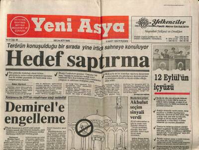Yeni Asya Gazetesi 15 Mart 1990 - Demirele Engelleme, Türkiyeye Kıbrıs Baskısı GZ104387 - 1