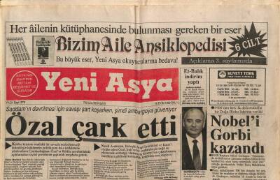 Yeni Asya Gazetesi 16 Ekim 1990 - Nobeli Gorbi Kazandı GZ104394 - 1
