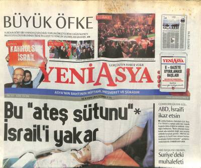 Yeni Asya Gazetesi 16 Kasım 2012 - Bu Ateş Sütunu İsraili Yakar GZ107275 - 1