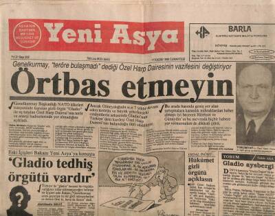 Yeni Asya Gazetesi 17 Kasım 1990 - İtalyada Gladio Soruşturması GZ87412 - 1