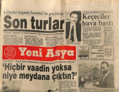 Yeni Asya Gazetesi 18 Ekim 1991 - Mehmet Keçeciler Hava Bastı GZ104316 - 1