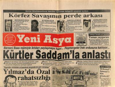 Yeni Asya Gazetesi 19 Mayıs 1991 - Kürtler Saddamla Anlaştı - Körfez Savaşının Perde Arkası GZ123320 - 1