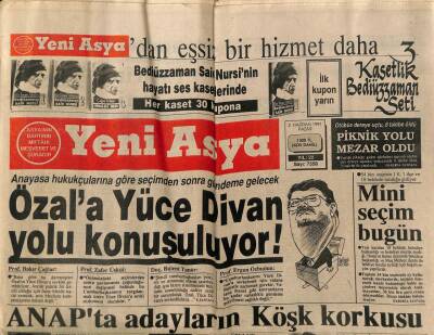 Yeni Asya Gazetesi 2 Haziran 1991 - Özala Yüce Divan Yolu Konuşuluyor GZ104379 - 1