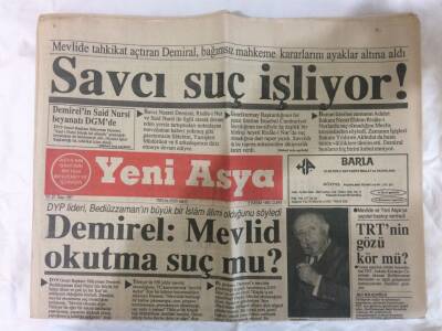 Yeni Asya Gazetesi 2 Kasım 1990 - Hindu Terörü Endişe Verici GZ72954 - 1