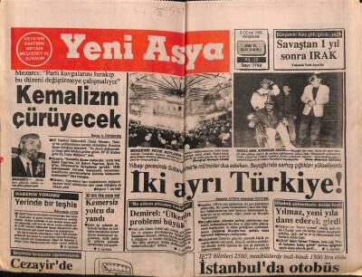 Yeni Asya Gazetesi 2 Ocak 1992 - Doğum Günü Hediyesi GZ55571 - 1