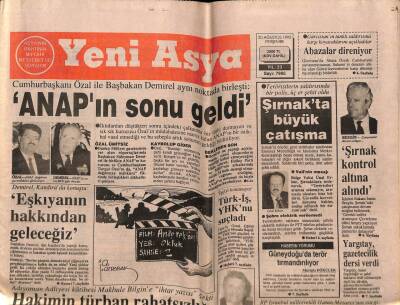 Yeni Asya Gazetesi 20 Ağustos 1992 - ANAPın Sonu Geldi GZ62984 - 2