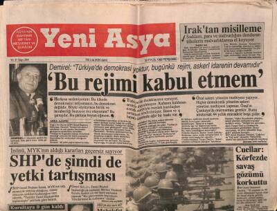 Yeni Asya Gazetesi 20 Eylül 1990 - Cuellar Körfezde Savaş Gözümü Korkuttu GZ62983 - 1