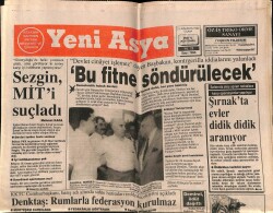 Yeni Asya Gazetesi 21 Ağustos 1992 - Denktaş Rumlarla Federasyon Kurulmaz GZ62985 - 1