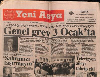 Yeni Asya Gazetesi 21 Aralık 1990 - Doğum Günü Hediyesi GZ55560 - 1