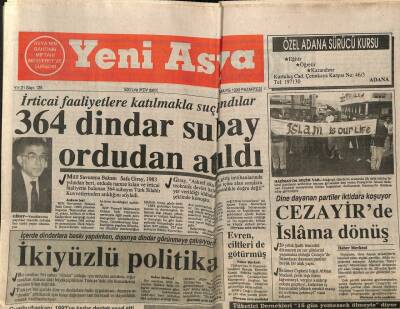 Yeni Asya Gazetesi 21 Mayıs 1990 - 364 Dindar Subay Ordudan Atıldı GZ104307 - 1