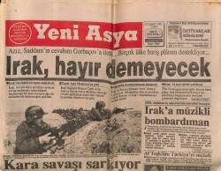Yeni Asya Gazetesi 22 Şubat 1991 - Kara Savaşı Sarkıyor GZ62979 - 2