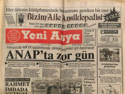 Yeni Asya Gazetesi 23 Ekim 1990 - Anapta Zor Gün GZ104292 - 1