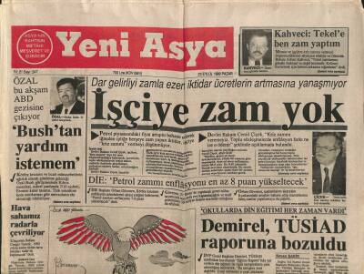 Yeni Asya Gazetesi 23 Eylül 1990 - Özal Bushtan Yardım İstemem GZ104391 - 1