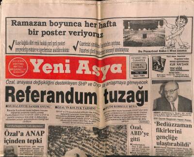 Yeni Asya Gazetesi 23 Mart 1991 - Doğum Günü Hediyesi GZ55547 - 1