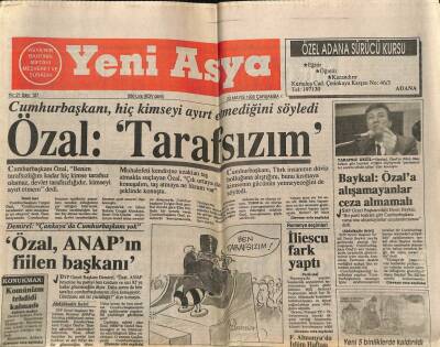 Yeni Asya Gazetesi 23 Mayıs 1990 - Özal, Anapın Fiilen Başkanı GZ104305 - 1