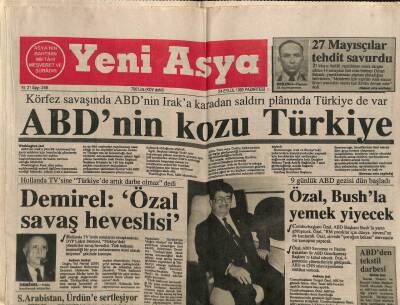 Yeni Asya Gazetesi 24 Eylül 1990 - ABDnin Kozu Türkiye GZ104392 - 1