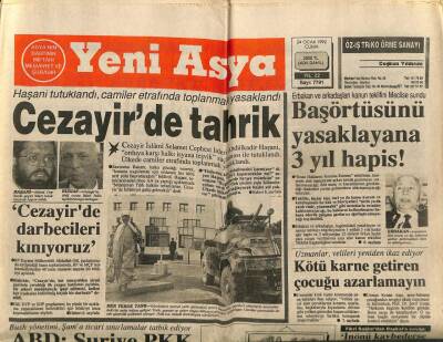 Yeni Asya Gazetesi 24 Ocak 1992 - Cezayirde Tahrik GZ104335 - 1