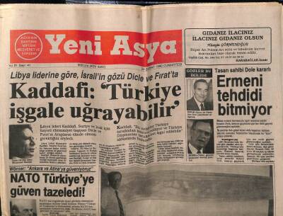 Yeni Asya Gazetesi 24 Şubat 1990 - Kaddafi Türkiye İşgale Uğrayabilir GZ61486 - 1
