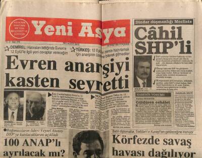 Yeni Asya Gazetesi 25 Ekim 1990 - Körfezde Savaş Havası Dağılıyor GZ104289 - 1