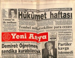 Yeni Asya Gazetesi 25 Kasım 1991 - Demirel Öğretmen Sendika Kurabilecek GZ62964 - 2