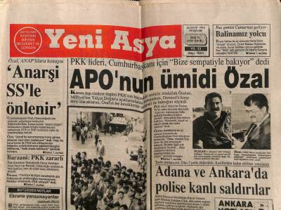 Yeni Asya Gazetesi 26 Mart 1992 - Aponun Ümidi Özal GZ61495 - 2