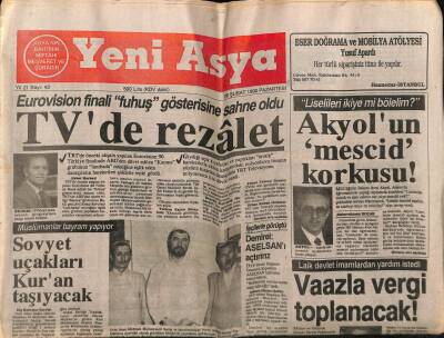 Yeni Asya Gazetesi 26 Şubat 1990 - Sovyet Uçakları Kuran Taşıyacak GZ61493 - 2