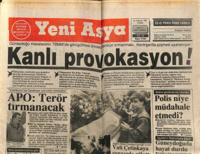 Yeni Asya Gazetesi 27 Aralık 1991 - Kanlı Provakasyon GZ104304 - 1