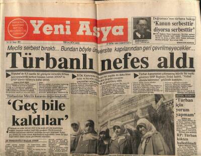 Yeni Asya Gazetesi 27 Ekim 1990 - Türbanlı Nefes Aldı GZ104291 - 1