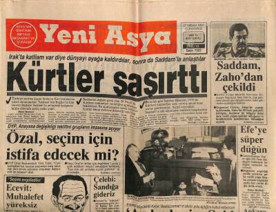 Yeni Asya Gazetesi 27 Nisan 1991 - Cindoruk Özal Yabancıları da Korkuttu dedi GZ85304 - 1